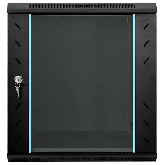 Vidaxl netwerk kabinet met opslag zwart 60 x 45 x 65 cm staal