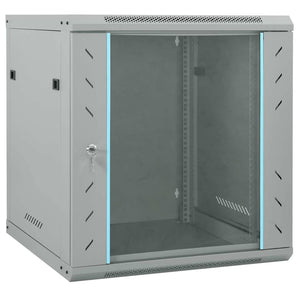 Vidaxl netwerk kabinet met opslag grijs 60 x 45 x 65 cm staal