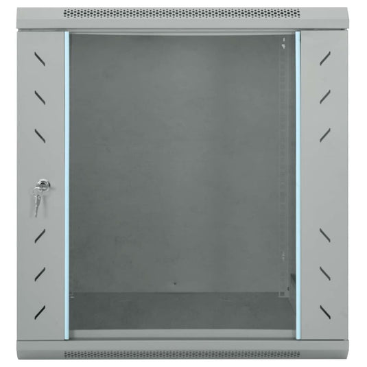 Vidaxl netwerk kabinet met opslag grijs 60 x 45 x 65 cm staal