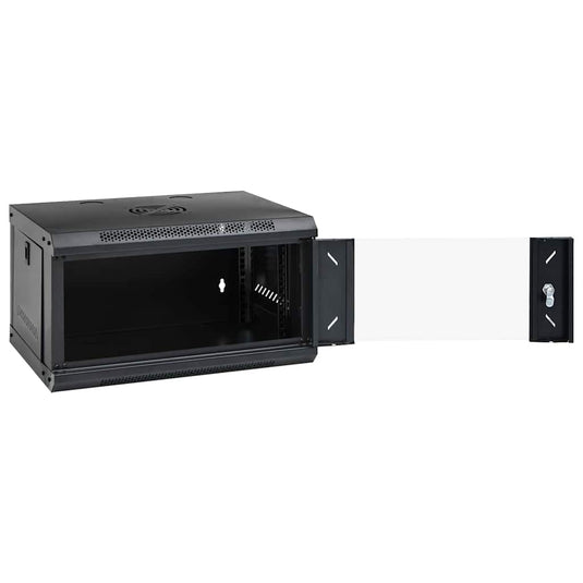 Vidaxl netwerk kabinet met opslag zwart 53 x 45 x 30 cm staal