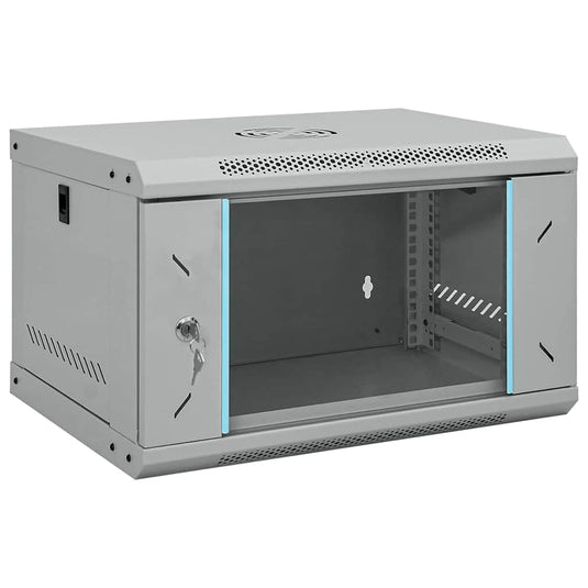 Vidaxl netwerk kabinet met opslag grijs 53 x 45 x 30 cm staal