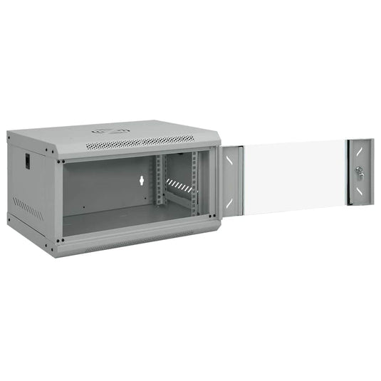 Vidaxl netwerk kabinet met opslag grijs 53 x 45 x 30 cm staal