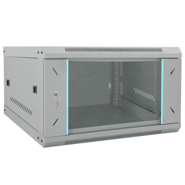 Vidaxl netwerk kabinet met opslag grijs 53 x 60 x 30 cm staal
