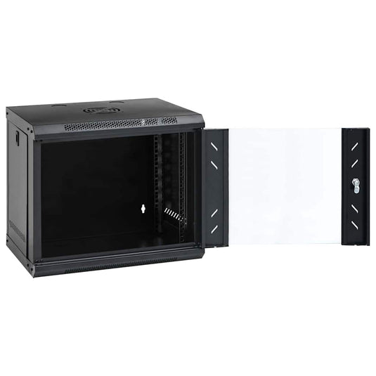 Vidaxl netwerk kabinet met opslag zwart 53 x 45 x 45 cm staal