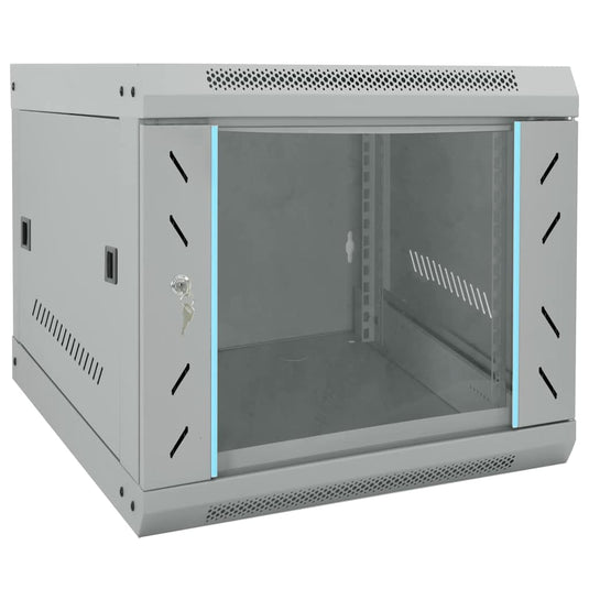 Vidaxl netwerk kabinet met opslag grijs 53 x 60 x 45 cm staal