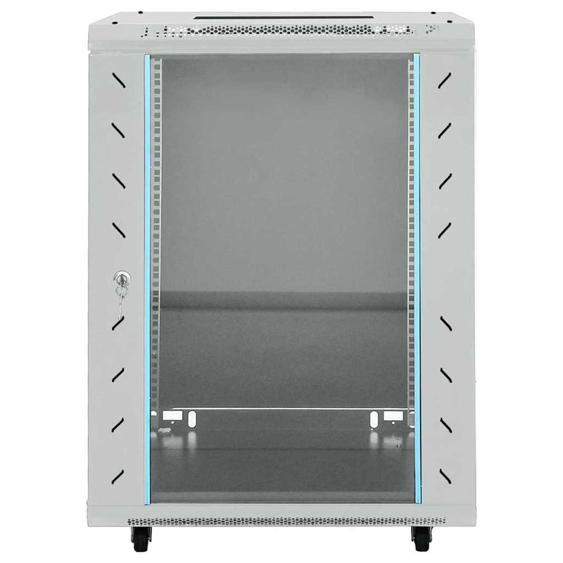Afbeelding laden in galerijviewer, Vidaxl netwerk kabinet met opslag grijs 60 x 60 x 80 cm staal

