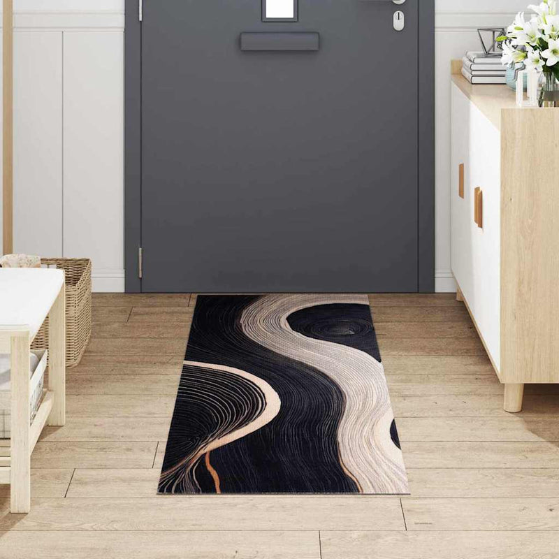 Afbeelding laden in galerijviewer, Vidaxl keuken vloerkleed zwart 180 x 60 cm fluweel

