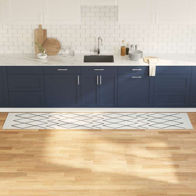 ギャラリービューアに画像をロードする, Vidaxl keuken vloerkleed wit 300 x 60 cm fluweel
