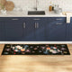 Vidaxl keuken vloerkleed zwart 180 x 60 cm fluweel