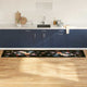 Vidaxl keuken vloerkleed zwart 300 x 60 cm fluweel