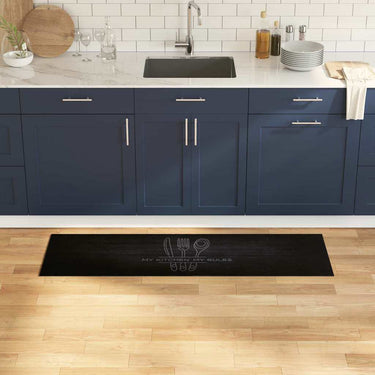 Vidaxl keuken vloerkleed zwart 150 x 45 cm fluweel