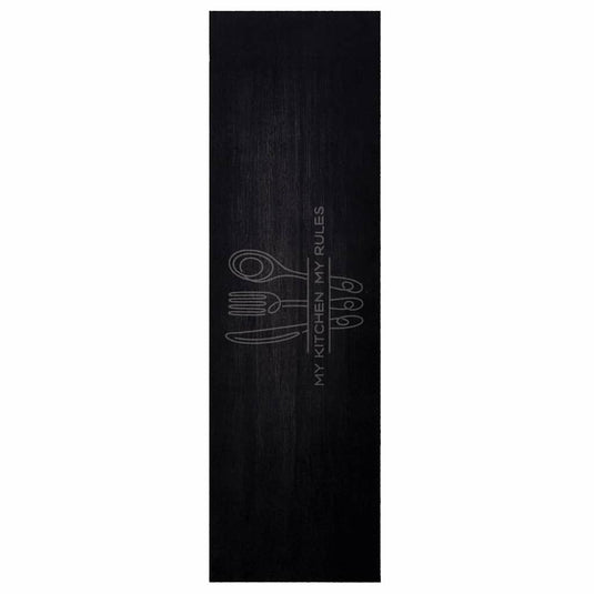 Vidaxl keuken vloerkleed zwart 150 x 45 cm fluweel