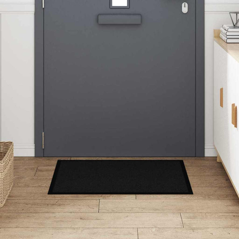 Afbeelding laden in galerijviewer, Vidaxl deurmat zwart 60 x 40 x 1.2 cm teddy stof
