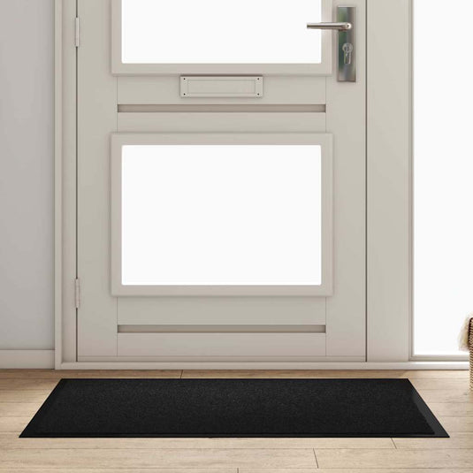 Vidaxl deurmat zwart 60 x 40 x 1.2 cm teddy stof