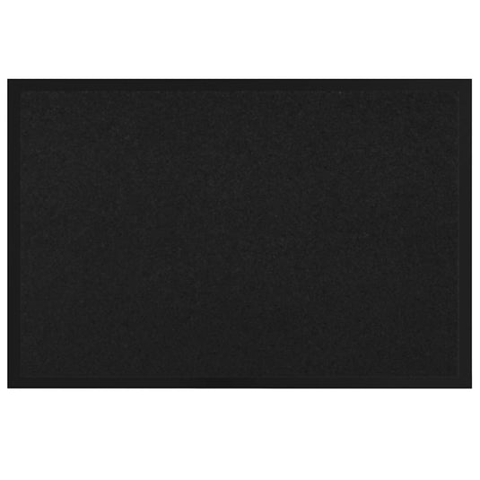 Vidaxl deurmat zwart 60 x 40 x 1.2 cm teddy stof