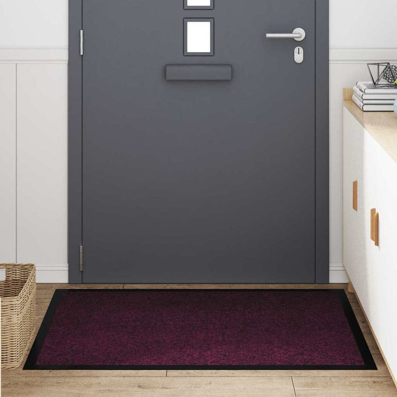 Afbeelding laden in galerijviewer, Vidaxl deurmat bordeauxrood 60 x 40 x 1.2 cm teddy stof
