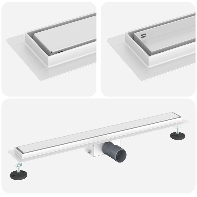 Afbeelding laden in galerijviewer, Vidaxl 2 in 1 doucheafvoer zilver 80 cm roestvrij staal 304
