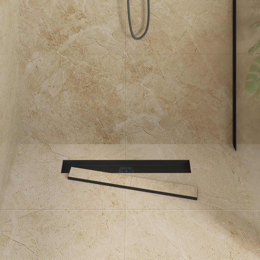 Vidaxl doucheafvoer 2-in-1 met 360° sifon zwart 60 cm