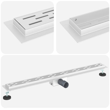 Vidaxl doucheafvoer met lijndesign zilver 90 cm roestvrij staal 304