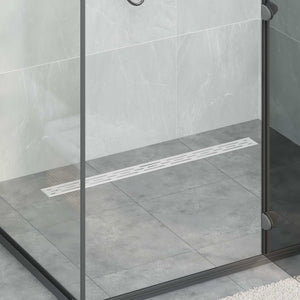 Vidaxl doucheafvoer glasdeksel met 360° sifon zilver 90 cm