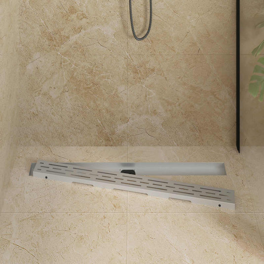 Vidaxl doucheafvoer glasdeksel met 360° sifon zilver 90 cm