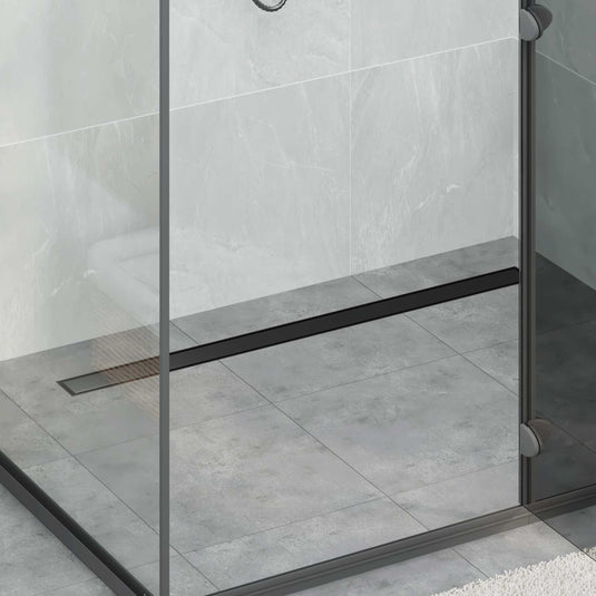 Vidaxl doucheafvoer 2-in-1 met 360° sifon zwart 100 cm