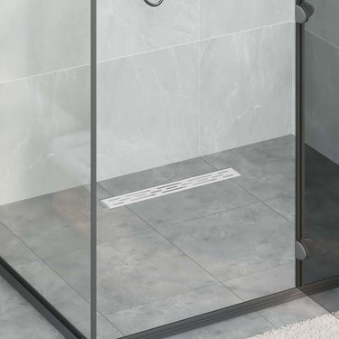 Vidaxl doucheafvoer met lijndesign zilver 50 cm roestvrij staal 304