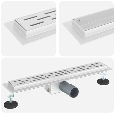 Vidaxl doucheafvoer met lijndesign zilver 50 cm roestvrij staal 304
