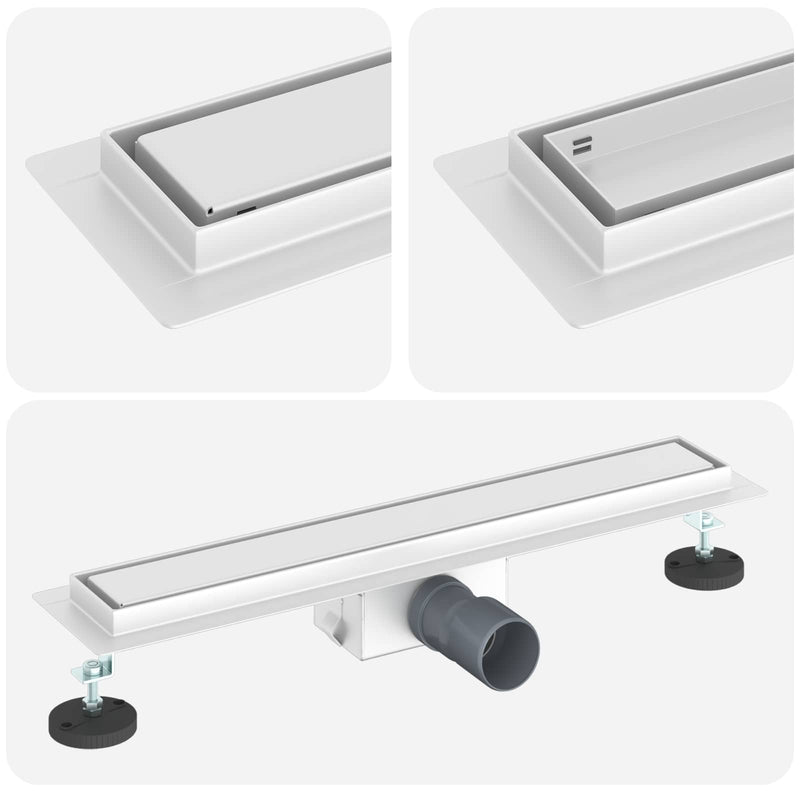 Afbeelding laden in galerijviewer, Vidaxl 2 in 1 doucheafvoer zilver 60 cm roestvrij staal 304
