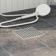 Vidaxl dot doucheafvoer zilver 15 x 15 cm roestvrij staal 304