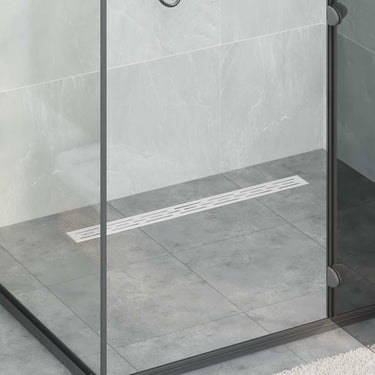 Vidaxl doucheafvoer glasdeksel met 360° sifon zilver 80 cm