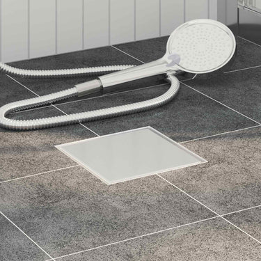 Vidaxl 2 in 1 doucheafvoer zilver 20 x 20 cm roestvrij staal 304