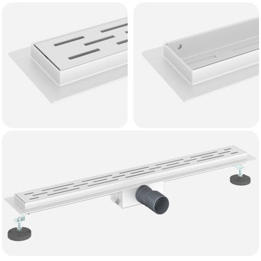 Vidaxl doucheafvoer met lijndesign zilver 80 cm roestvrij staal 304