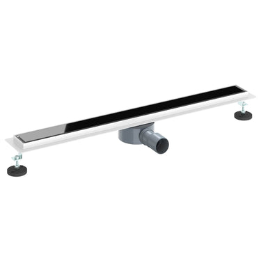 Vidaxl doucheafvoer glasdeksel met 360° sifon zwart 80 cm
