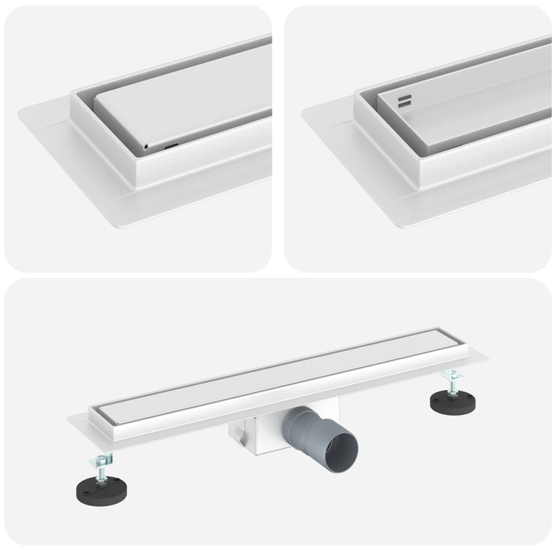 Afbeelding laden in galerijviewer, Vidaxl 2 in 1 doucheafvoer zilver 50 cm roestvrij staal 304
