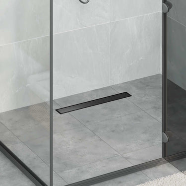 Vidaxl 2 in 1 doucheafvoer zwart 50 cm roestvrij staal 304