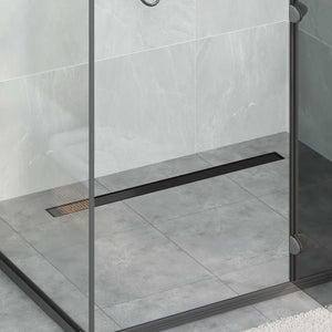 Vidaxl 2 in 1 doucheafvoer zwart 90 cm roestvrij staal 304