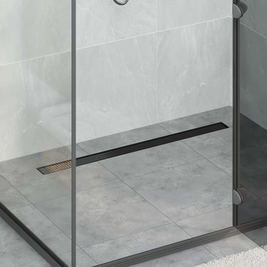 Vidaxl 2 in 1 doucheafvoer zwart 90 cm roestvrij staal 304