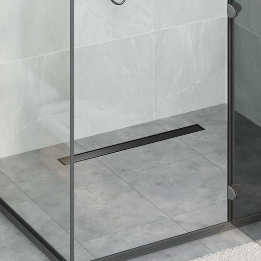 Vidaxl 2 in 1 doucheafvoer zwart 80 cm roestvrij staal 304