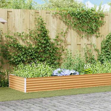Vidaxl verhoogde plantenbak 485 x 100 x 36 cm gegalvaniseerd staal