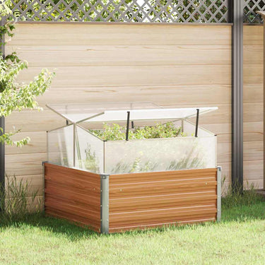 Vidaxl tuinplanter met kas licht bruin 100 x 100 x 77 cm