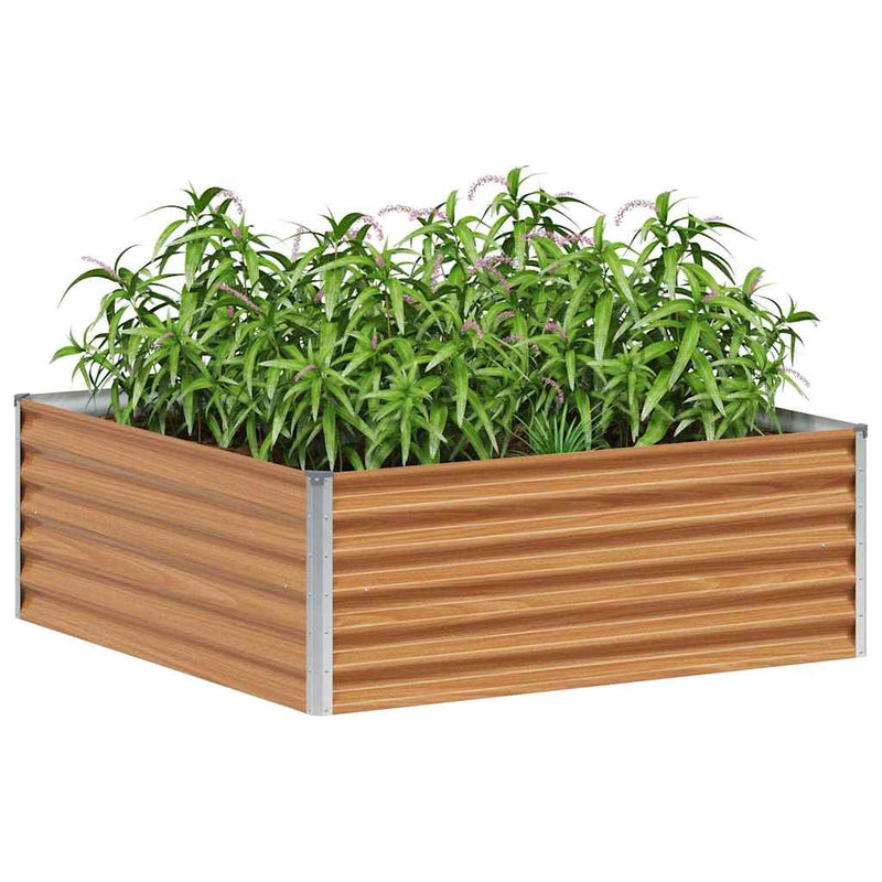 Afbeelding laden in galerijviewer, Vidaxl verhoogde plantenbak 98 x 100 x 36 cm gegalvaniseerd staal
