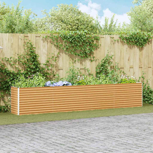 Vidaxl verhoogde plantenbak 390 x 50 x 68 cm gegalvaniseerd staal