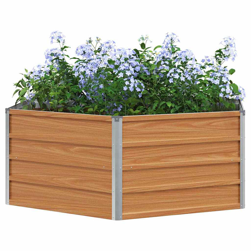 Afbeelding laden in galerijviewer, Vidaxl verhoogd tuinbed hout uiterlijk 129 x 129 x 45 cm
