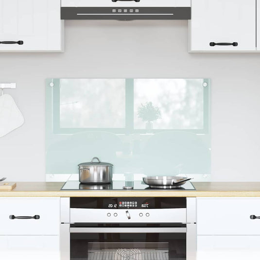 Vidaxl keuken achterwand wit 80 x 50 cm gehard glas
