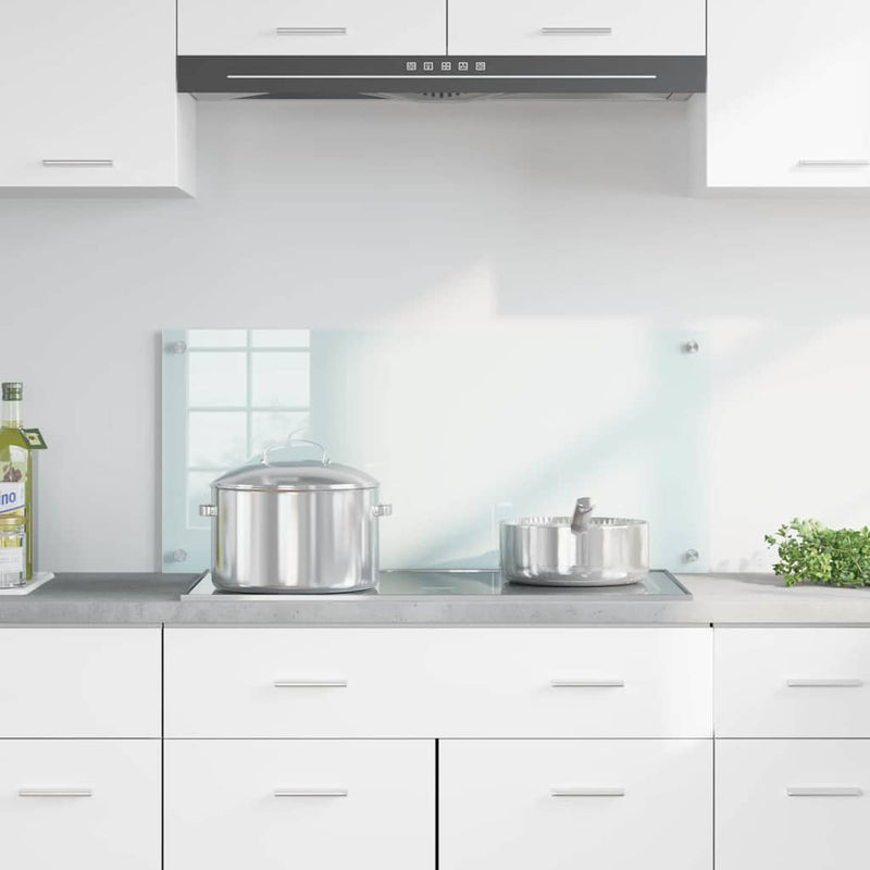 ギャラリービューアに画像をロードする, Vidaxl keuken achterwand wit 90 x 40 cm gehard glas
