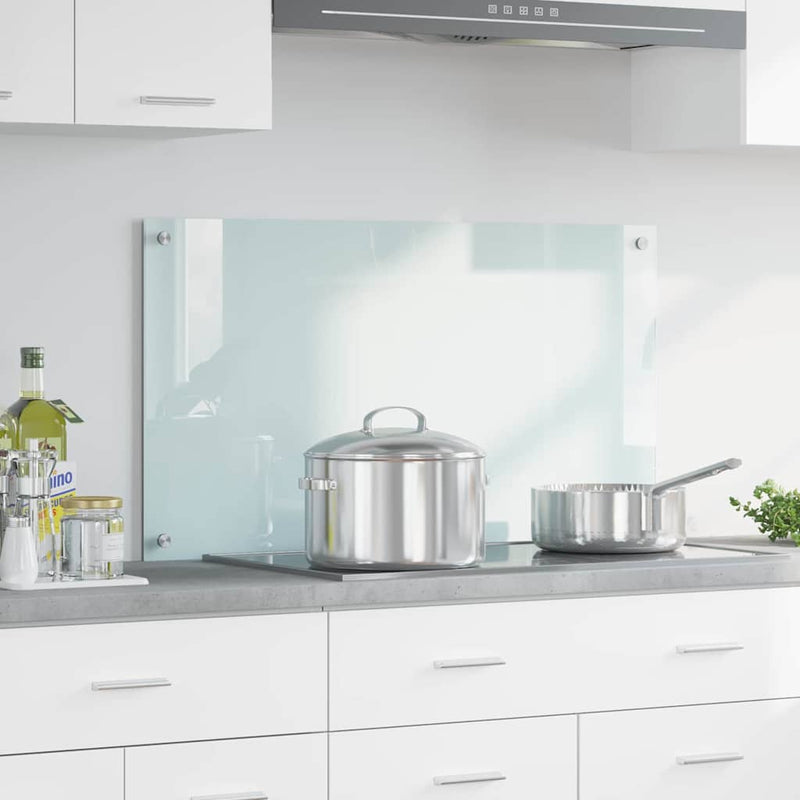 ギャラリービューアに画像をロードする, Vidaxl keuken achterwand wit 90 x 50 cm gehard glas
