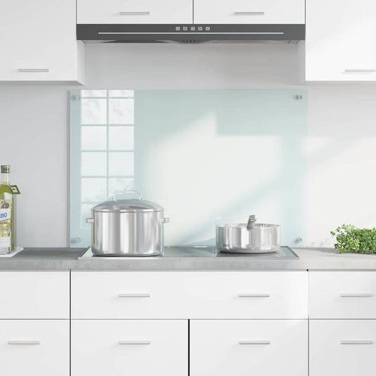 Vidaxl keuken achterwand wit 90 x 60 cm gehard glas