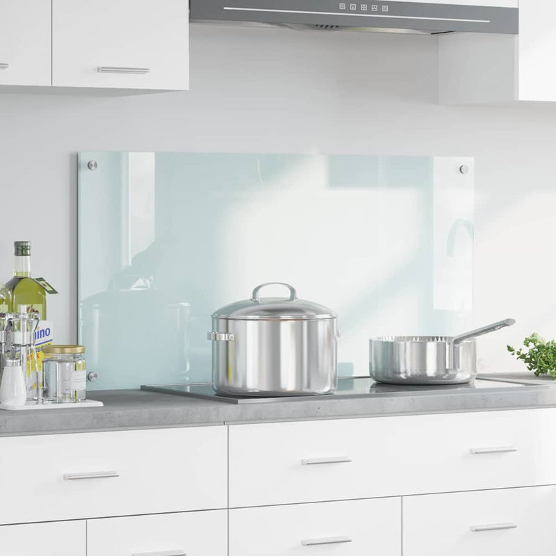 ギャラリービューアに画像をロードする, Vidaxl keuken achterwand wit 100 x 50 cm gehard glas
