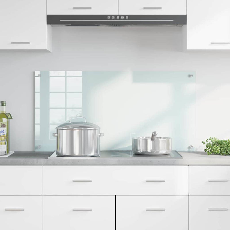 ギャラリービューアに画像をロードする, Vidaxl keuken achterwand wit 100 x 50 cm gehard glas

